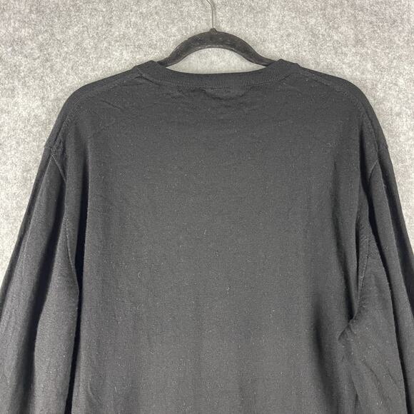 Son Of A Tailor Wool Sweater Mens 2XLT Black Crew Neck Minimal Preppy Hipster - Picture 9 of 11